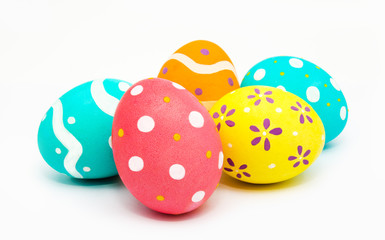 Perfect colorful handmade painted easter eggs isolated