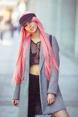 Japan Anime Cosplay. Fashion Asian Girl Outdoors.