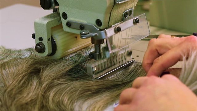 False hair. Hair for hair extension. Hair production for extension