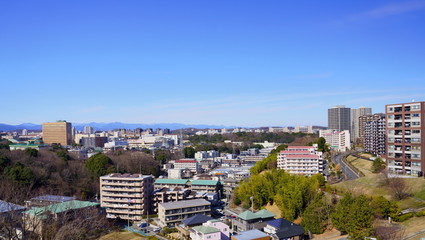 別所１丁目から見た南大沢駅方面