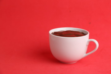 white cup of delicious chocolate