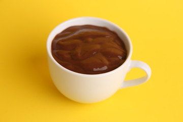 white cup of delicious chocolate