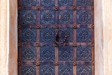 A metal gate with a handle