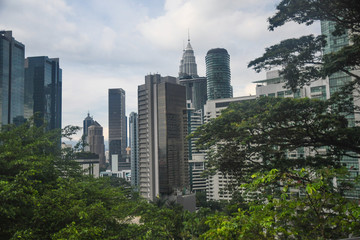 Fototapeta premium Skyline Kuala Lumpur from Menara communication tower area. Malaysia