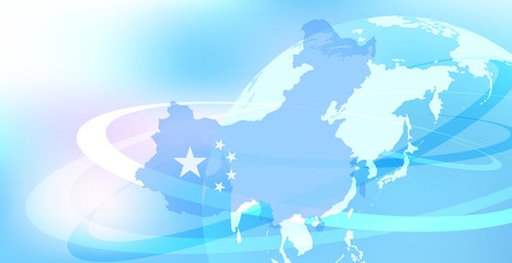 サイバーデジタル中国ネットワーク地球背景幾何学イメージ