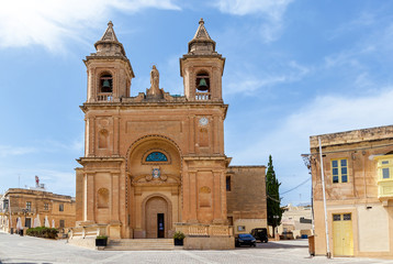 The view of the parish church of Our Lady of Pompei, Malta