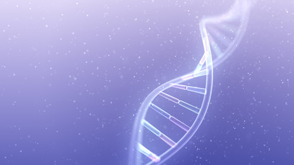 DNA Strand Helix Genome Medical Science 3D illustration background