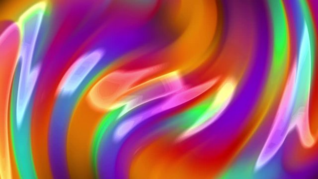 3d abstract rainbow colored red, orange,purple, green, blue liquid plastic shiny matter backround mixing and swirling with each other.
