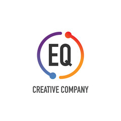 Initial Letter eq Creative Circle Logo Design Template
