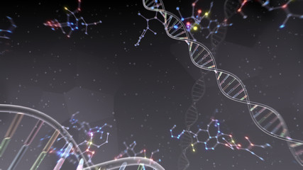 Fototapeta na wymiar DNA Strand Helix Genome Medical Science 3D illustration background