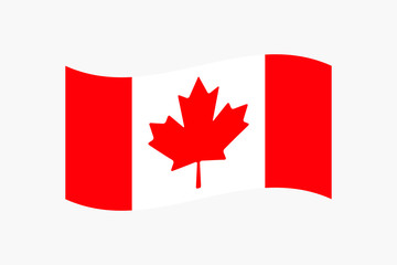 Fototapeta na wymiar Canadian flag. Wavy Flag Canada. National Flag of Canada, vector