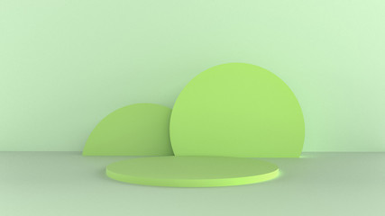 3d render, green, mint color with a minimal abstract concept. mockup stage background.
