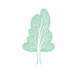 Simple icon with colored tree 