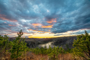 Sunset and Dark Clouds 