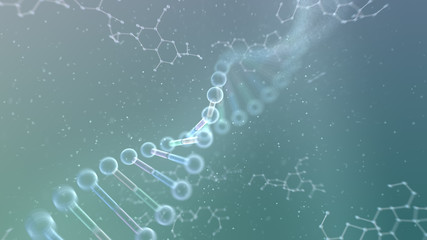 Fototapeta premium DNA Strand Helix Genome Medical Science 3D illustration background