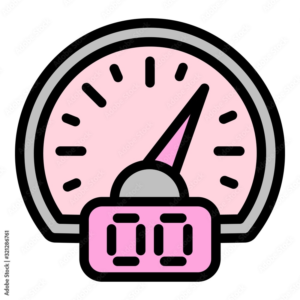 Poster digital speedometer icon. outline digital speedometer vector icon for web design isolated on white b