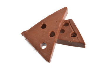 chocolate cheese isolated on white background