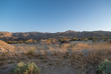 mountains at sunset in the Mojave desert, California