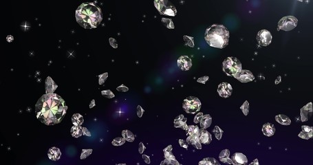 Romantic cute diamonds pattern on black. Gems background. Valentine's Day. event background. 3d illustration - 321289745