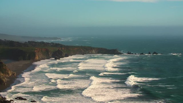 Ocean cliffs bluffs during golden hour / shoreline