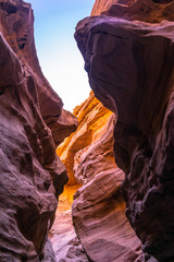 Colorful sandstone cliffs of the Red Canyon, Israel