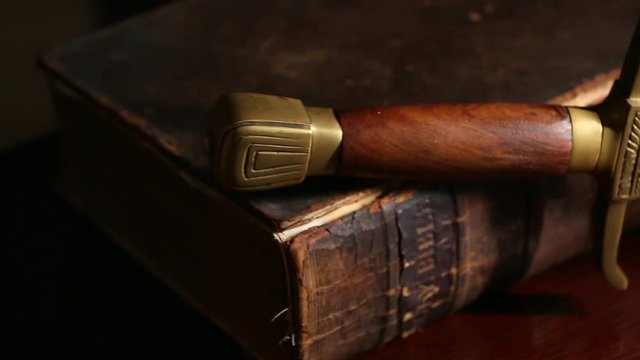 One Hundred Fifty Year Old Bible with Sword