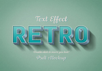 Teal Striped Retro-Style Text Effect