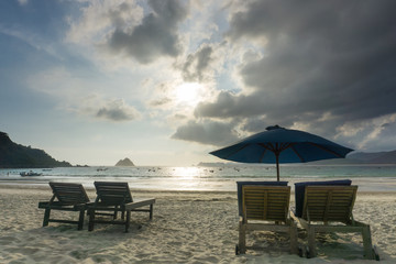 chairs and umbrella on the beach