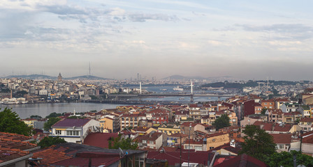 Panorama of Istanbul cityscape with view to Golden horn in high resolution