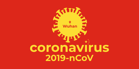 Coronavirus Wuhan China 2019-nCoV Alert Caution Background. Corona world icon. Virus illness. 