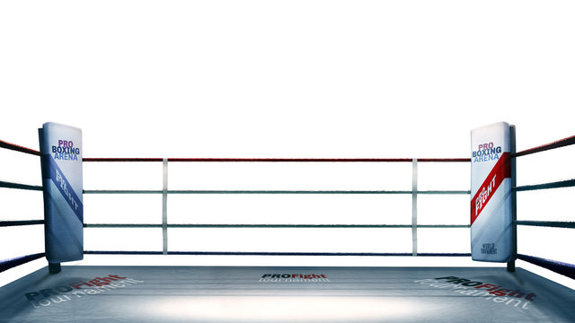 boxing ring 3d rendering isolation on a white background
