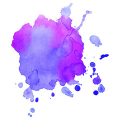 Watercolor brush paint paper texture vector isolated splash on white background for banner, poster, wallpaper.