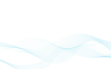 Blend abstract blue wave vector on white background illustration.