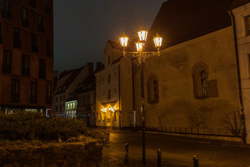 night lights in Riga at night in the old town