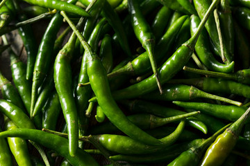 Raw Green Organic  Thai Peppers