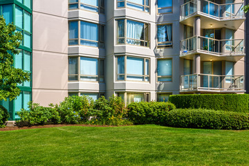 Modern apartment buildings in Vancouver, British Columbia, Canada.