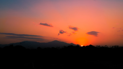 sunset in the mountains