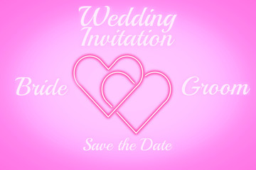 Wedding invitation card neon.