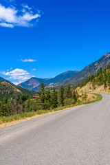 Rocky Mountains. Mountain Road in Alberta, Canada.