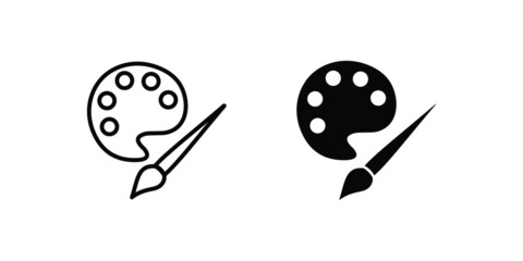 vector illustration of palette and brush icon