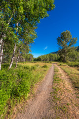 Rocky Mountains. Mountain Road in Cascades National Park, Washington, USA.