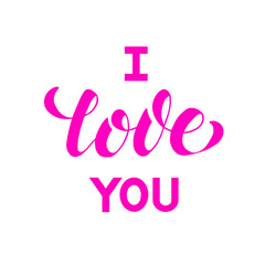 Handmade lettering composition with word love and you