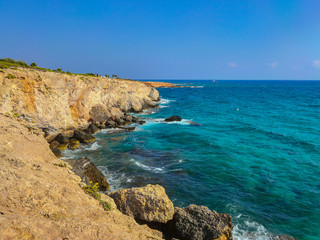 Rocky shore near Ayia Napa, Cyprus.