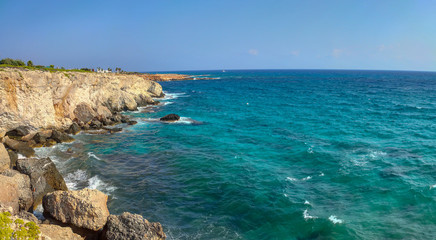 Rocky shore near Ayia Napa, Cyprus.