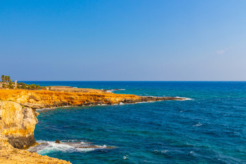 Obraz premium Rocky shore near Ayia Napa, Cyprus.
