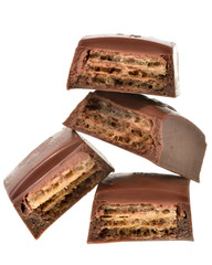 Chocolate bar with peanut, caramel isolated