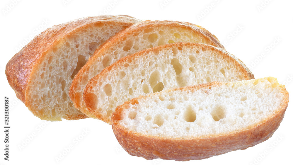 Sticker fresh slice bread isolated