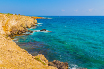 Rocky shore near Ayia Napa, Cyprus.