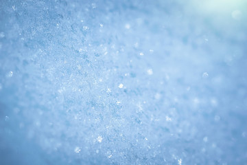 Macro background of fresh snowflake texture