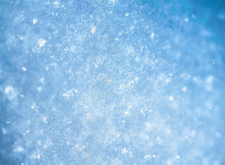 Macro background of fresh snowflake texture
